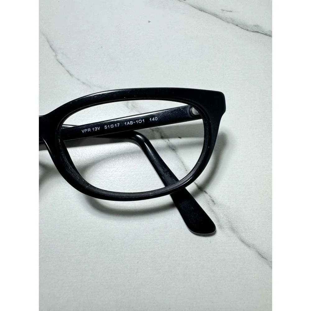Prada VPR 13V Black Cat Eye Eyeglasses Frames 51-17-140 1AB-1O1 Made in Italy